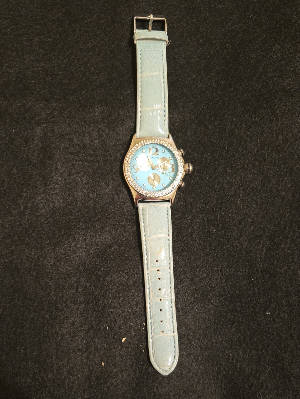 Light Blue Geneva Crystal Bezel Women's Watch